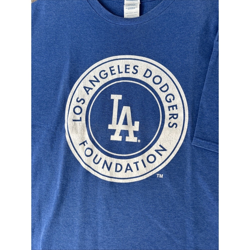 Los Angeles Dodgers Foundation Baseball Blue Tee T-Shirt Youth Size L Delta - Picture 3 of 10